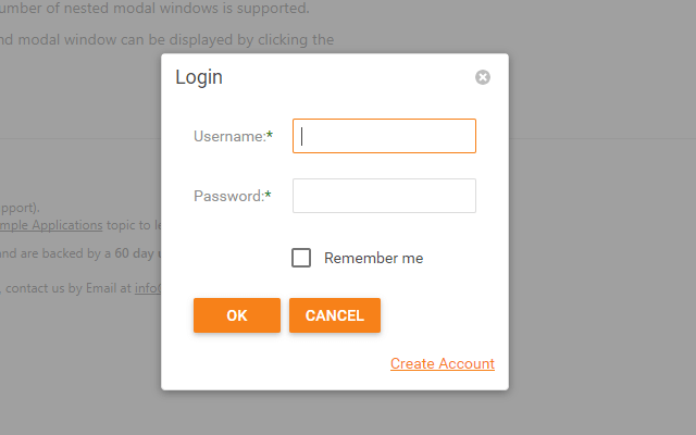 Popup Window - Modal Mode