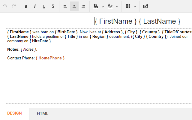 Placeholders (Mail Merge)