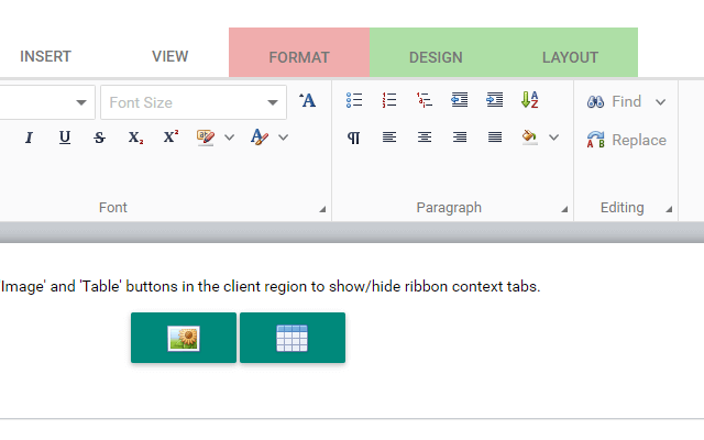 Ribbon - Context Tabs